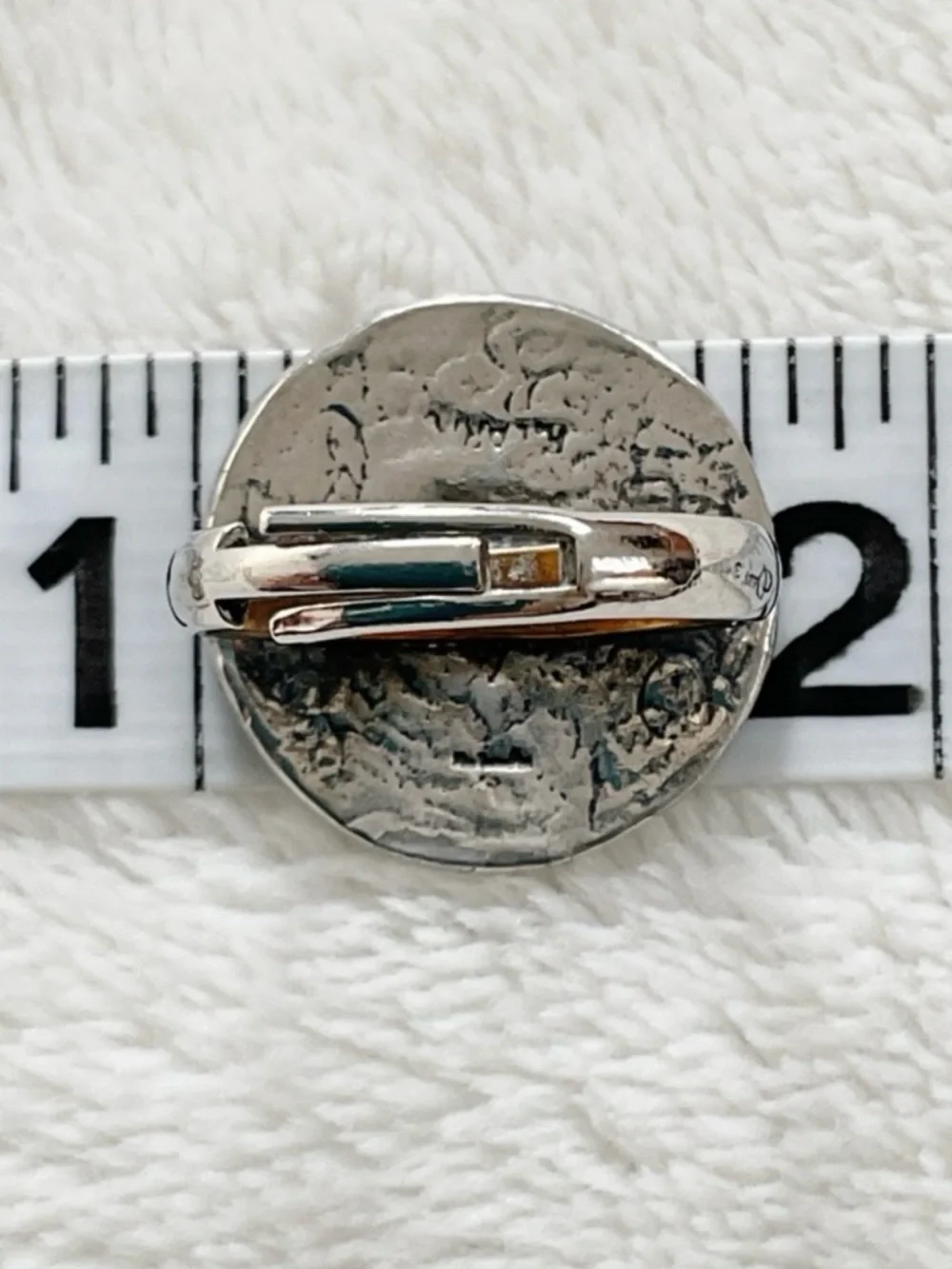 Vintage Silver Tone Abstract Swirl Statement Ring Adjustable Boho